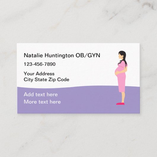 Verloskundige gynaecologie afspraak Visitekaartje (Voorkant)