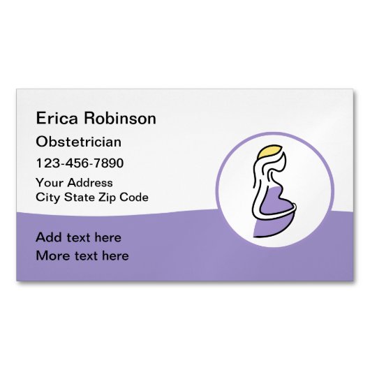 Verloskundige gynaecoloog Modern Magnetisch Visitekaartje (Voorkant)
