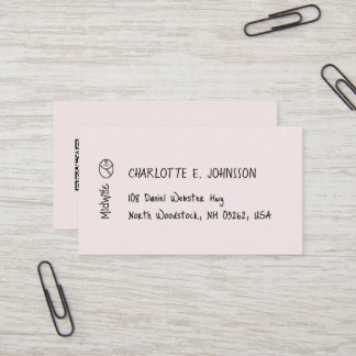 Verloskundige Handschrift Getrokken Baby Minimalis Visitekaartje