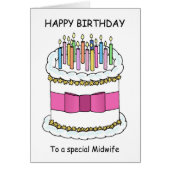 Verloskundige Happy Birthday Cartoon Cake and Cand (Voorkant)