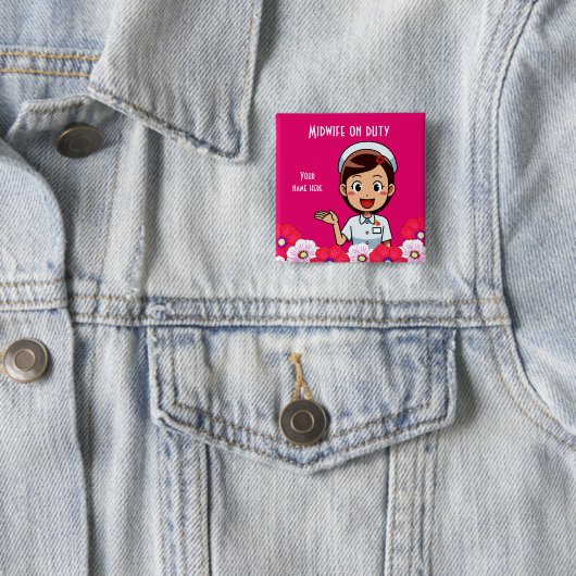 Verloskundige in dienst, Button op het plein (In situ)