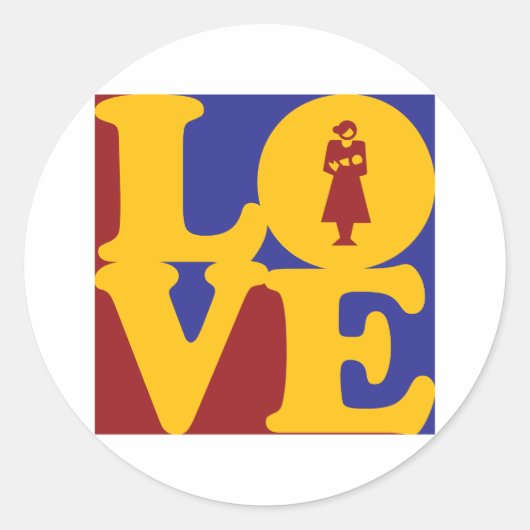 Verloskundige Liefde Ronde Sticker (Voorkant)