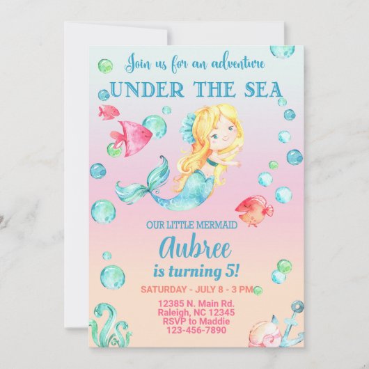 Verloskundige meisjesverjaardagsuitnodiging, onder kaart (Voorkant)