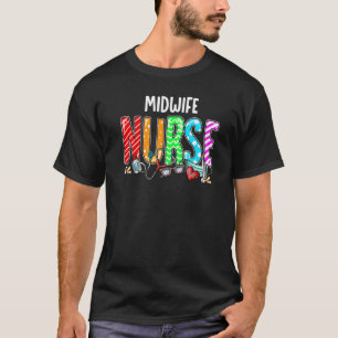 Verloskundige Nurse Pset Red Love Heart Stethoscoo T-shirt