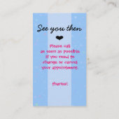 Verloskundige.OBGYN.Pediatricien.Herinnering voor Afsprakenkaartje (Achterkant)