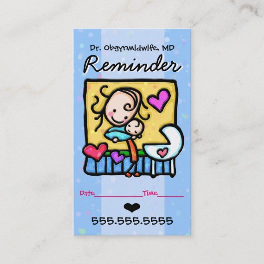 Verloskundige.OBGYN.Pediatricien.Herinnering voor Afsprakenkaartje (Voorkant)