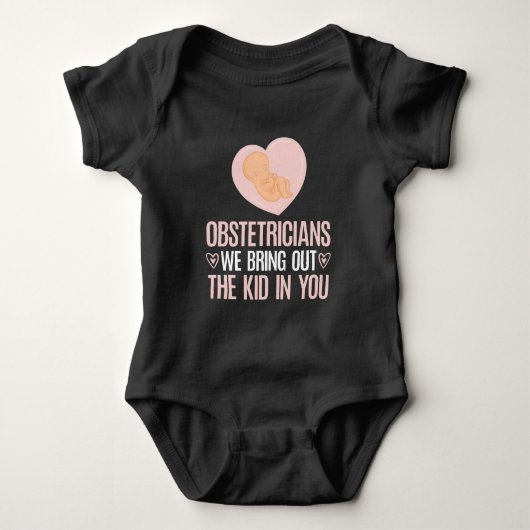 Verloskundige Obstetricia Obgyn Cute Baby Doula Romper (Voorkant)