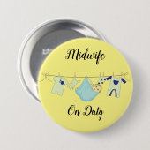 Verloskundige op Duty Blue Large, 3-inch Button (Voorkant /achterkant)