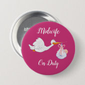 Verloskundige over tas, kolossaal, 3-inch ronde Bu Ronde Button 7,6 Cm (Voorkant /achterkant)