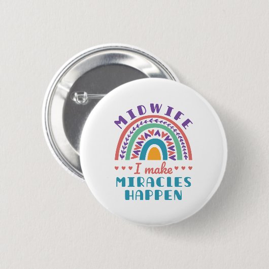 Verloskundige Regenboog ik maak Miracles Ronde Button 5,7 Cm (Voorkant /achterkant)