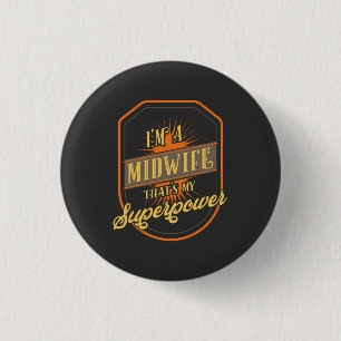 Verloskundige Ronde Button 3,2 Cm