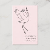 Verloskundige, Storch, Lichtroze Visitekaartje (Voorkant)
