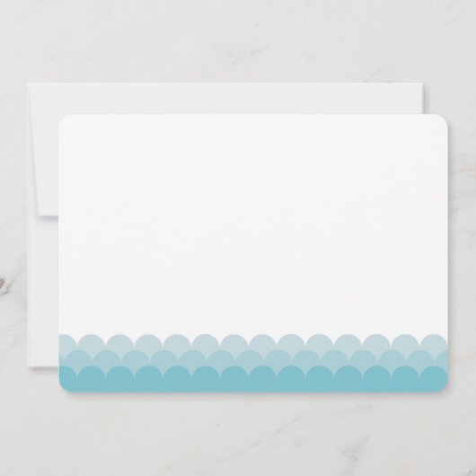 Verloskundige verjaardagsuitnodiging, blauwgroen a kaart (Achterkant)