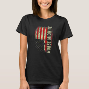 Verloskundige Verpleegster 4 juli Amerikaanse Vlag T-shirt