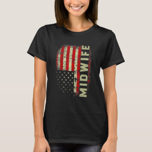 Verloskundige verpleegster 4 juli VS-vlag patriott T-shirt