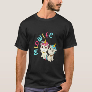 Verloskundige verpleegster met eenhoorn Ik hou van T-shirt