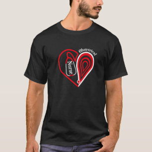 Verloskundige verpleegster stethoscoop Hart Valent T-shirt