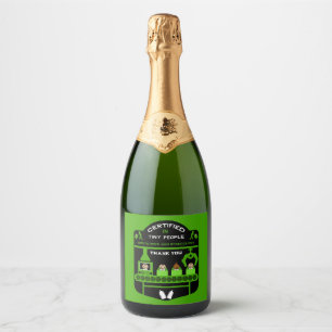 Verloskundige waardering en dank u geschenk sparkling wijnetiket