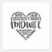 Verloskundige, zwangerschapsondersteuning, bevalli vierkante sticker (Voorkant)