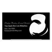 Verloskundige Zwart Wit Geboortecentrum Chique Zwa Magnetisch Visitekaartje (Voorkant)