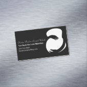 Verloskundige Zwart Wit Geboortecentrum Chique Zwa Magnetisch Visitekaartje (Voorbeeld)
