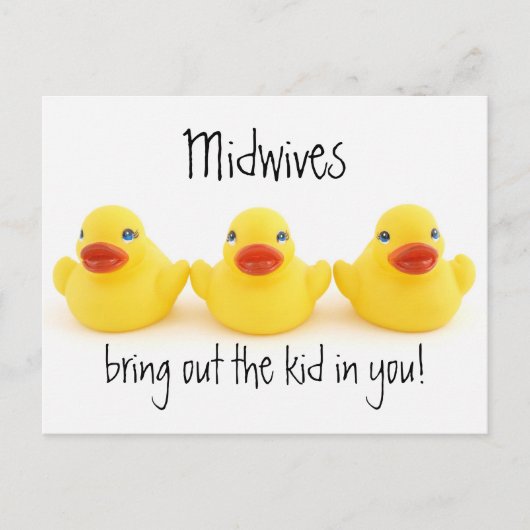 Verloskundigen en geelrubber eenden briefkaart (Voorkant)