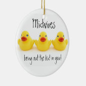 Verloskundigen en geelrubber eenden keramisch ornament (Rechts)