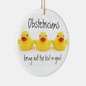 Verloskundigen en geelrubberen eenden keramisch ornament (Rechts)