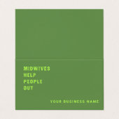 Verloskundigen helpen mensen visitekaartje (Buitenkant ongevouwen)