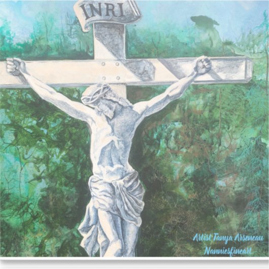 Verlosser Kerstmis Pasen Doop heilige week Sticker (Voorkant)