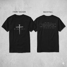 Verlossing Efeziërs 1:7 citaat spijkers kruis chri T-shirt