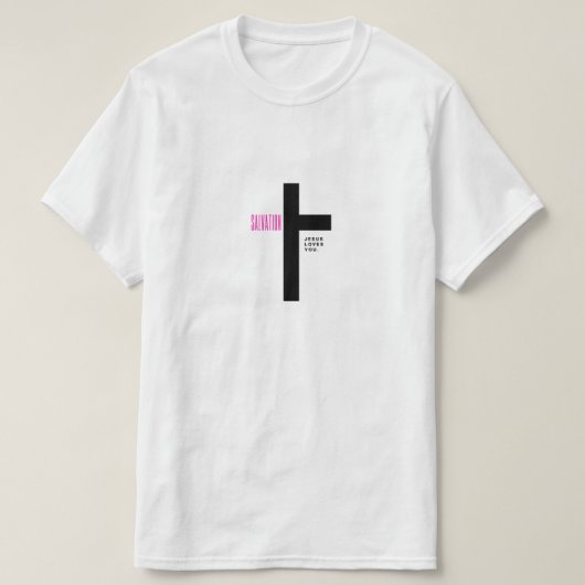 Verlossing Jezus houdt van cross t-shirt, minimali T-shirt (Design voorkant)