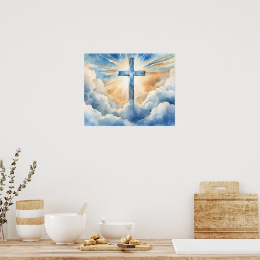 Verlossing, Kruis in de Wolken, Poster (Keuken)