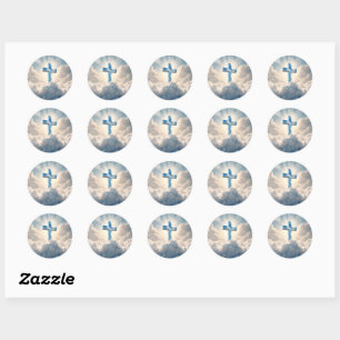 Verlossing, Kruis in de wolken, Ronde Sticker
