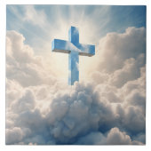 Verlossing, Kruis in de wolken, Tegeltje (Voorkant)