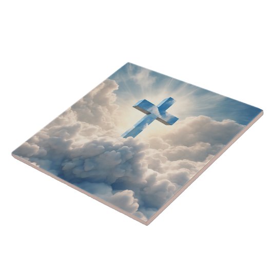 Verlossing, Kruis in de wolken, Tegeltje (Zijkant)