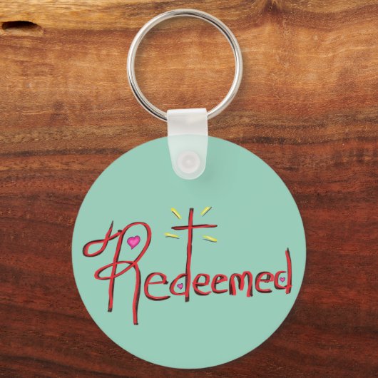 Verlost Christelijk Kruis Hart Sleutelhanger (Voorkant)