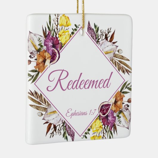 Verlost - Efeziërs 1:7 Christelijk Vrouwengeloof Keramisch Ornament (Rechts)