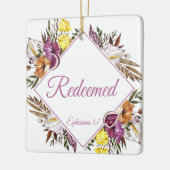 Verlost - Efeziërs 1:7 Christelijk Vrouwengeloof Keramisch Ornament (Links)