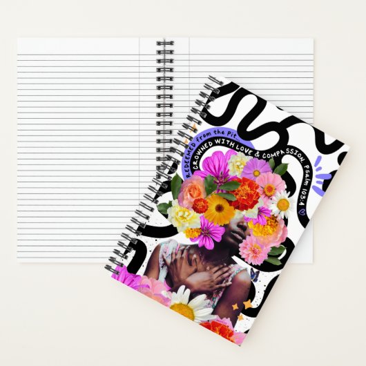 Verlost en gekroonde digitale collage Christelijke Notitieboek (Binnen)