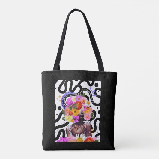 Verlost en gekroonde digitale collage Christelijke Tote Bag (Achterkant)