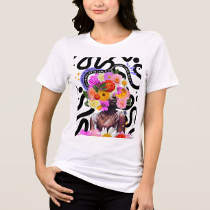 Verlost en gekroonde digitale collage Christelijke Tri-Blend Shirt