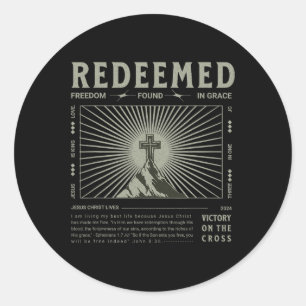 Verlost Kruis Christelijke Paas Efeziërs Mannen Vr Ronde Sticker