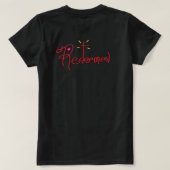 Verlost met kruis en harten Christelijk T-shirt (Design achterkant)