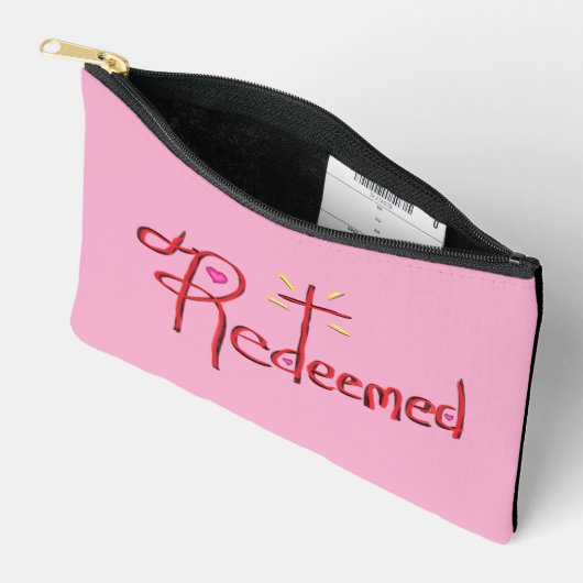 ‘Verlost’ Zwart en Roze Accessoirezak Etui (Open)