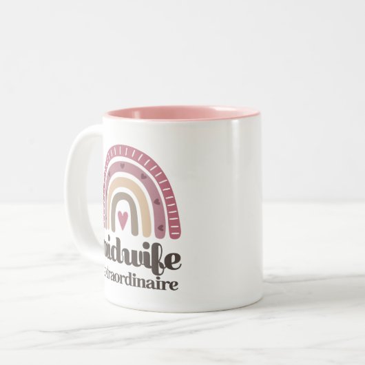 Verlosvrouw Appreciation Boho Rainbow Tweekleurige Koffiemok (Voorkant links)