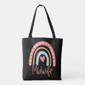 Verlosvrouw Midwifery Gift Boho Rainbow Tote Bag (Achterkant)