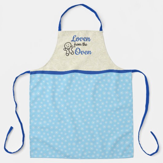 Verloven van de Oven Blue Snow-kerst Schort (Voorkant)