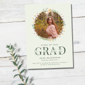 Verlovend Afstudeer Fotokaart met Wilde Bloemen Aankondiging