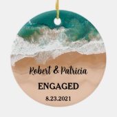 Verloving 2022 van de Beëindigde van de Beach Keramisch Ornament (Achterkant)